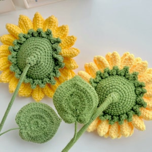 Sunflower Crochet Pattern, Crochet Flower Bouquet Pattern, Crochet Flower Pattern, Wedding Flower image 4