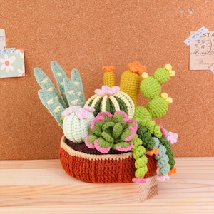 Mini Plant Pot Crochet Pattern Bundle, Cactus Pot Pattern, Succulent Pot Pattern, Mixed Plant Pot Pattern, Blooming Cactus Pot Pattern image 9