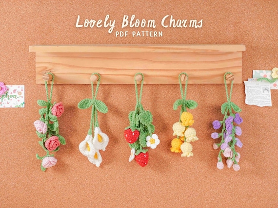 Lovely Bloom Charms Car Hanging Crochet Patterns Bundle | Bell