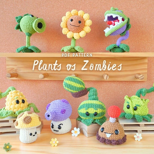 Bloom & Boom Crochet Pattern Bundle, Garden Defender Amigurumi Crochet, Amigurumi Crochet Pattern, Crochet Pattern