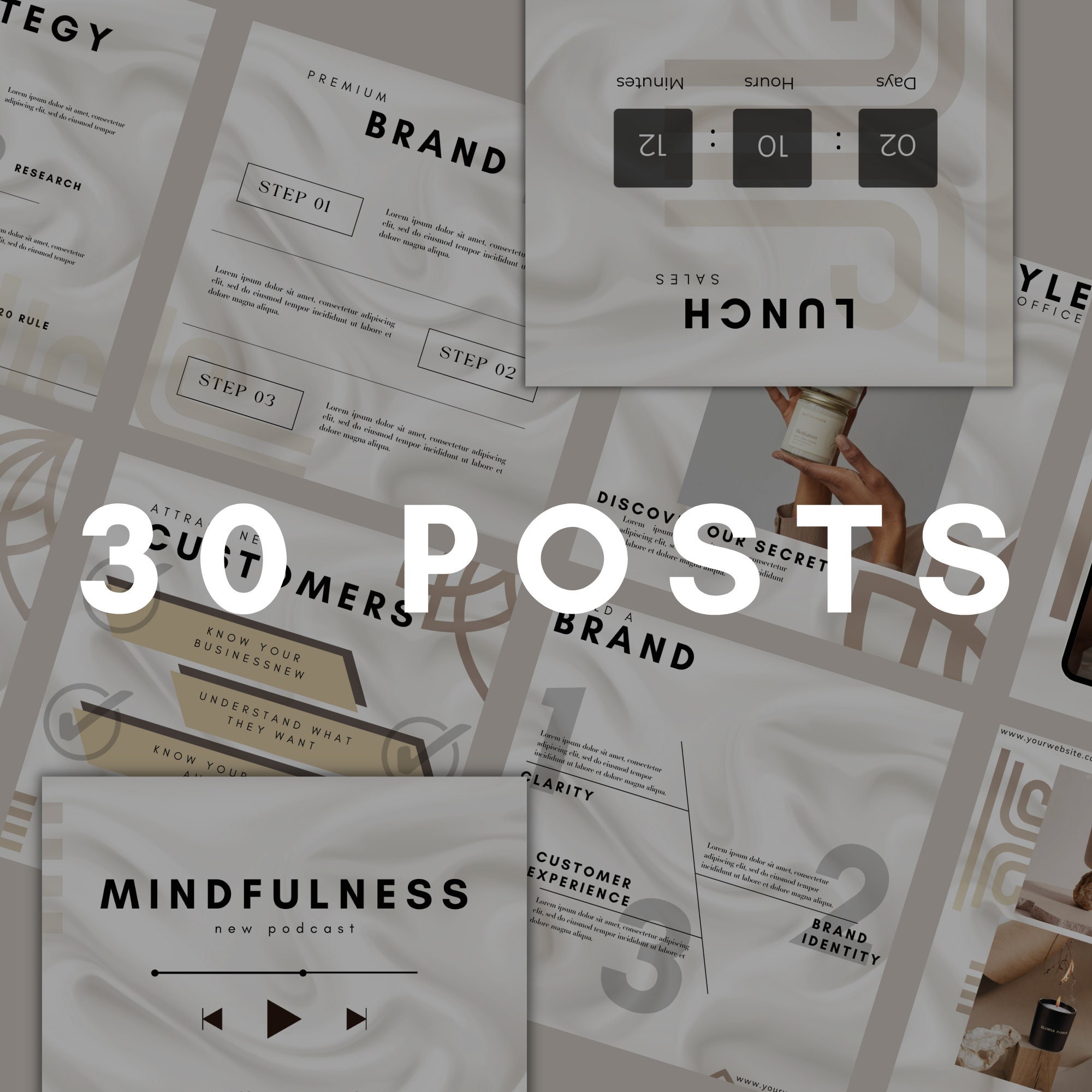 30 Instagram Templates | Luxury Social Media Templates| Canva Templates ...