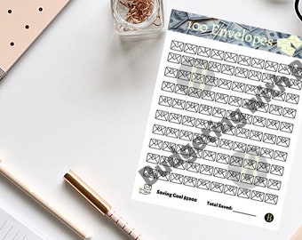 100 Envelope Challenge Tracker Printable Copy