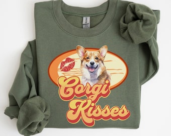 Corgi Valentine Sweatshirt Custom Gift Idea for Corgi Owner Lover Mama Dad Present Amor Pink Shirt With Corgi Love Sweater Dog-Themed Gifts