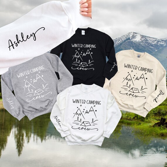 Personalized Name Winter Camping Crew Sweatshirt family Group Camping Shirt custom Camping Sweater camp Squad Crewneck gift for Camping Etsy