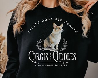 Corgi Sweatshirt, Gifts, Pembroke Welsh Corgi Shirt, Black and White,Corgi Mom,Christmas,Birthday,Dog Shirt, Fall Dog Mom,Corgi Themed Gifts