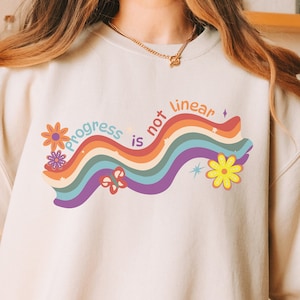 El progreso no es lineal, sudadera de educación especial, camisa acelerada, apreciación, neurodiversidad, equipo de maestros, inclusión, autismo, equipo de comportamiento