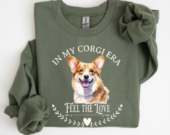 Corgi Valentine Sweatshirt Custom Gift Idea for Corgi Owner Lover Mama Dad Present Amor Pink Shirt With Corgi Love Sweater Dog-Themed Gifts