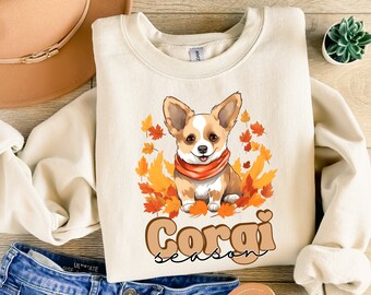 Corgi Sweatshirt, Tis the Season Fall Shirt Tshirt, Corgi Birthday Gift Idea, Corgi Mama Men Corgi Lovers,Corgi Fall Christmas Sweater Gifts