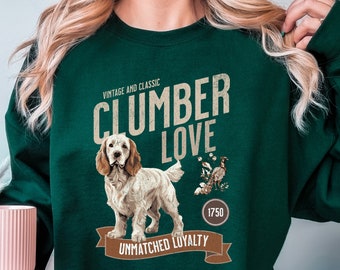 Clumber Spaniel Personalized Dog Sweatshirt, Spaniel Mom Shirt, Clumber Dad Sweater, Spaniel Tee, Spaniel Dad Gift, Dog Mom Person Gift Top