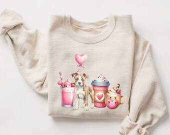 Valentine's Pit Bull Sweatshirt for Pittie Owner Bully Sweater APBT Lovers Gift for Dog Lover Pitty Mama Pullover Present Gift Idea Dog Mom