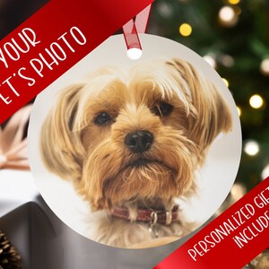 Family Pet Ornament, Personalized Photo Pet Gift, Custom Photo Ornament Both Sides, Pet Memorial Gift With Photo,Pet Loss Christmas Ornament