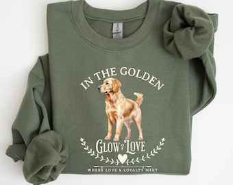 Golden Retriever Dog Sweatshirt Valentine Gift For Dog Lover Present For Dog Mom and Dad Goldie Dog Valentines Day Shirt Golden Lovers