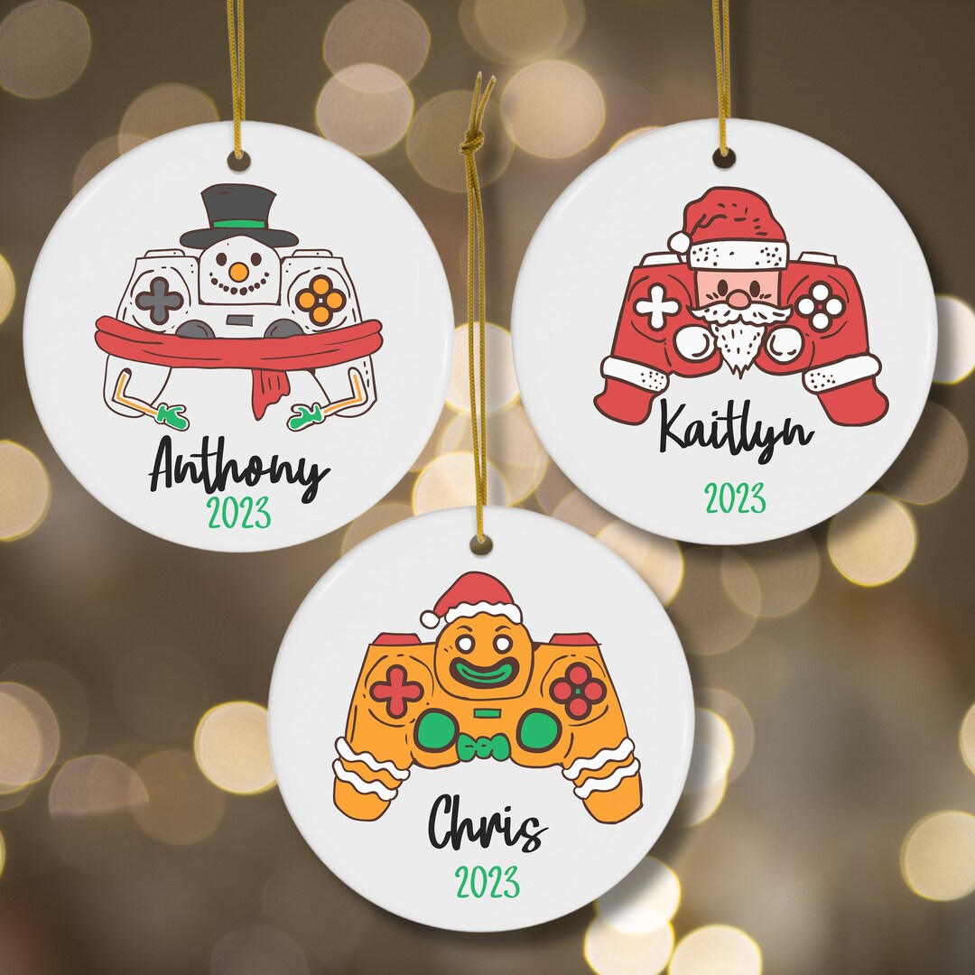 Personalized Video Game Ornament, Gamer Boy Christmas Tree Ornament