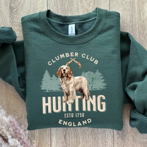 Clumber Spaniel personalisiertes Hunde Sweatshirt, Spaniel Mama Shirt, Clumber Dad Pullover, Spaniel T-Shirt, Jagd Papa Geschenk, Hund Mama Person Geschenk Top