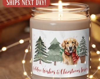 Golden Retriever Weihnachtskerze, Goldie Hundekerzengeschenke, Retriever-Liebhaber, Golden Mom Dad Geschenkideen, Golden Retriever Mama Weihnachtsgeschenk