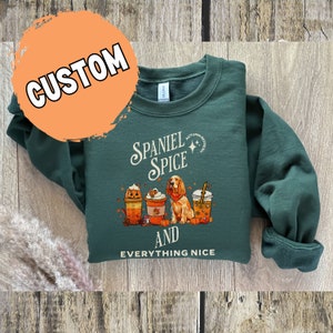 Spaniel Personalized Dog Sweatshirt, Spaniel Mom Shirt, Cocker Spaniel, Pumpkin Spice Dog Shirt, Cocker Spaniel Sweatshirt, Spaniel Dad Gift