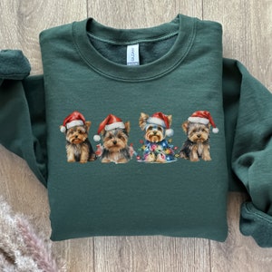 Süßes Yorkie Hund Weihnachten Sweatshirt, Geschenk für Yorkshire Terrier Hundebesitzer,Yorkie Liebhaber Pullover,Yorkie Hund Weihnachten Shirt,Geschenk für Yorkie Mama