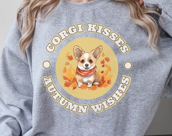 Corgi Sweatshirt, Gifts, Pembroke Welsh Corgi Shirt, Black and White,Corgi Mom,Christmas,Birthday,Dog Shirt, Fall Dog Mom,Corgi Themed Gifts