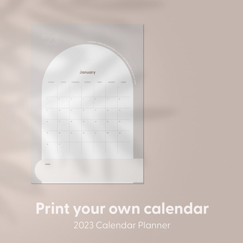 Minimalist Arch Printable Calendar 2023 | Planner 2023 | A4 PDF ...