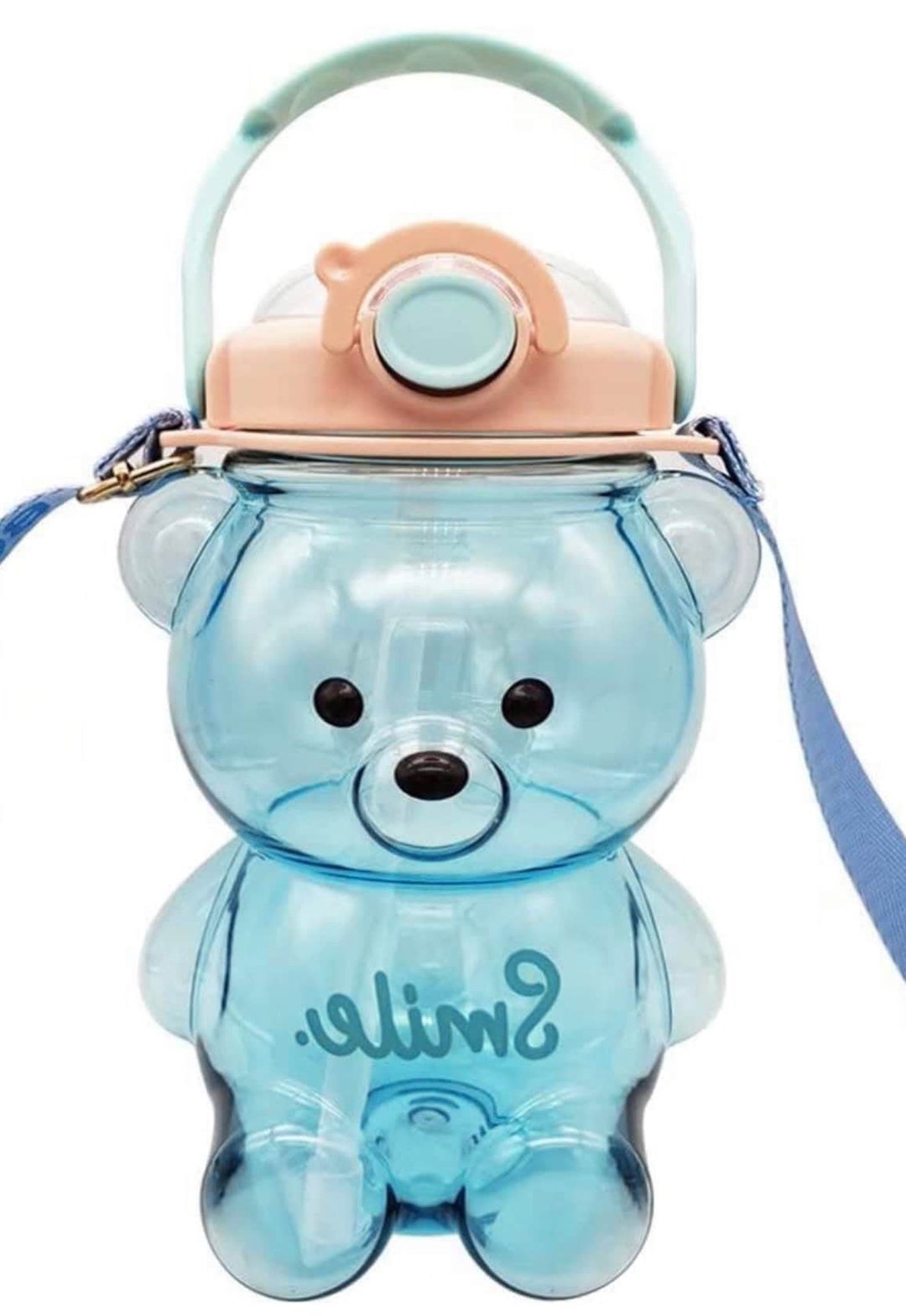 1.3l Portable Kawaii Bear Cup Tumbler With Straw Cute Water Bottle