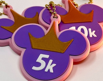 Mouse Ear Princess Run Keychain