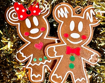 Gingerbread Mickey & Minnie Keychains
