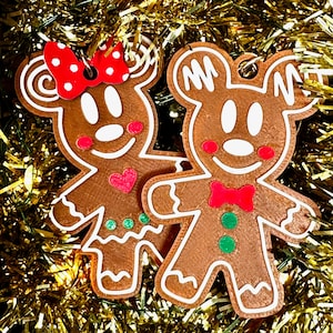 Gingerbread Mickey & Minnie Keychains