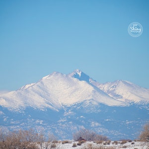Snow Dusted Longs Peak and Mount Meeker From St. Vrain State Park ~ Nature Photography Print ~ Fine Art Decor ~ Colorado