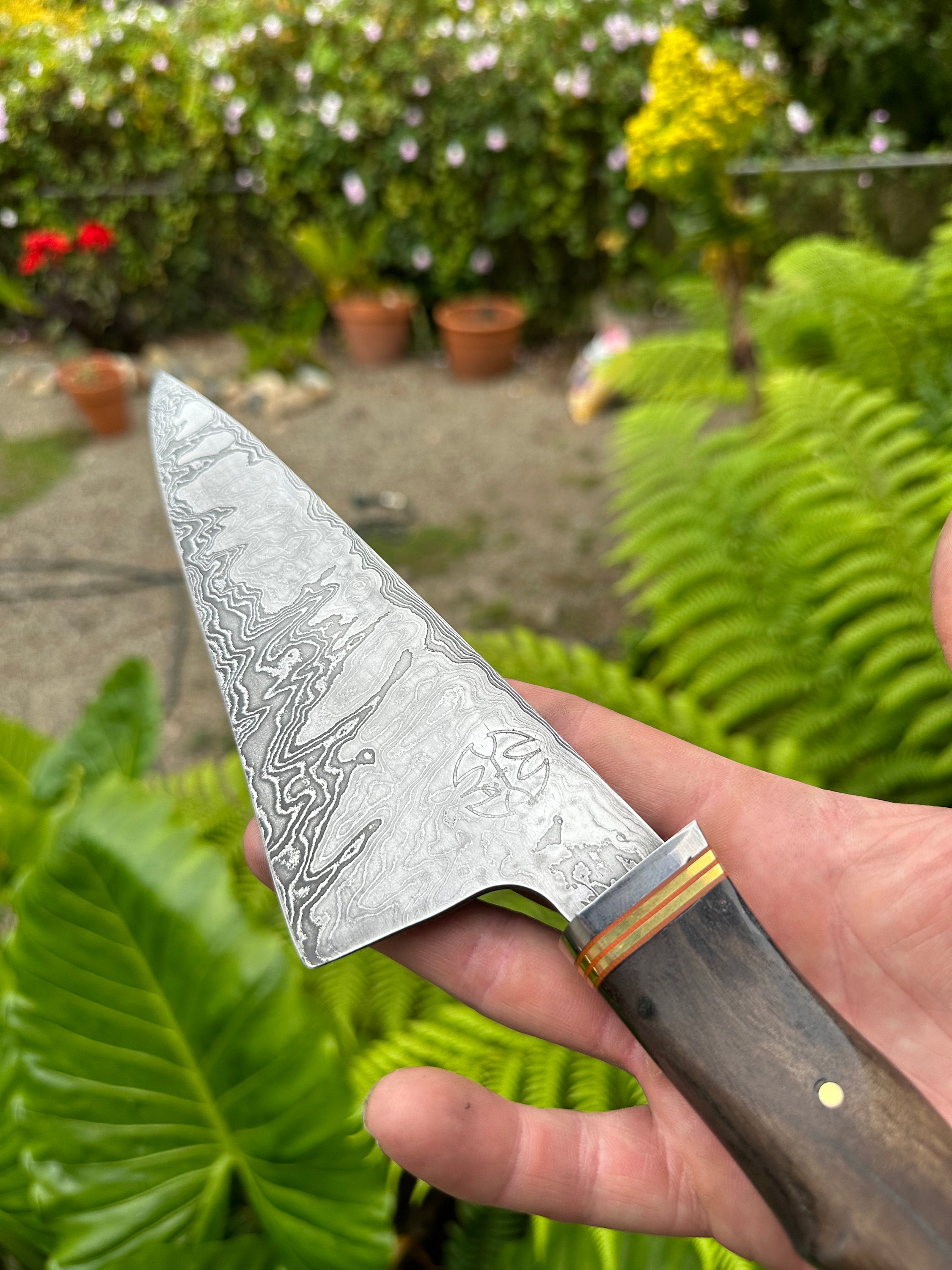 Custom 8 Damascus Chefs Knife Hand Etsy