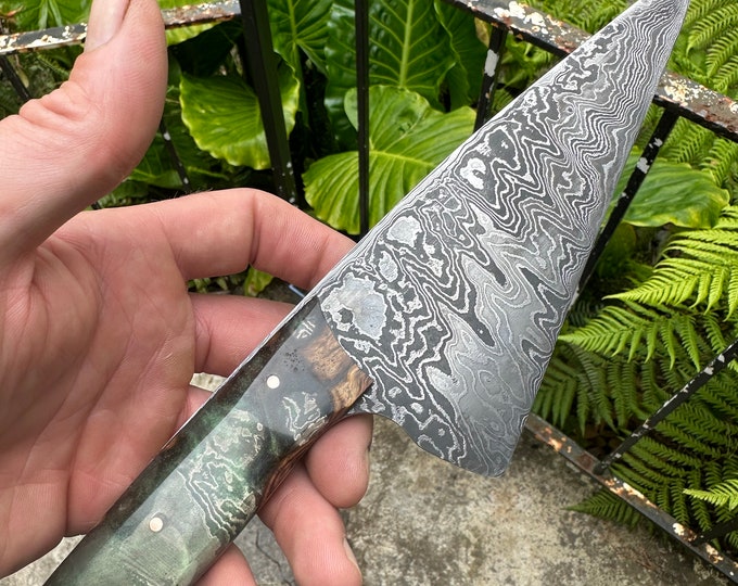 Damascus Chefs Knife 7 Hand Etsy
