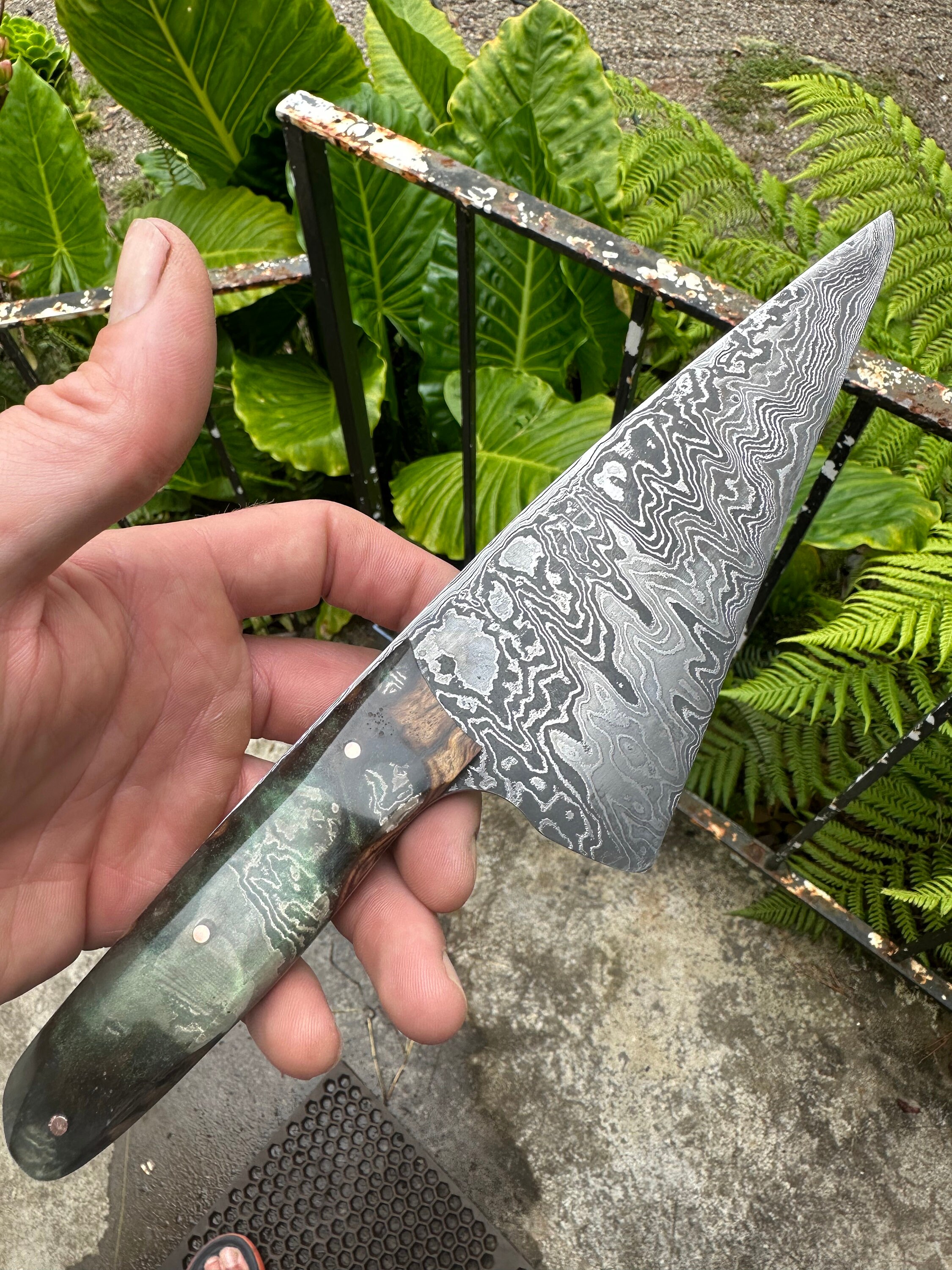 Damascus Chefs Knife 7 Hand Etsy