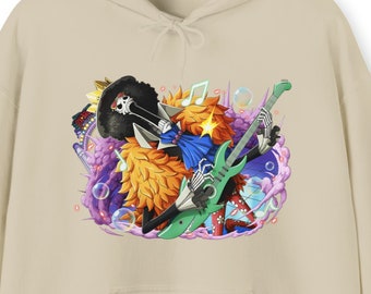 Brook, Anime Sweater, Skeleton, Dead, Straw Hat, Soul King, Pirate, One, Piece, Anime Freak, Rock and Roll