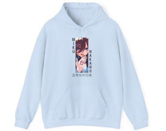 MIKU NAKANO Quintessential Quintuplets Anime Sudadera con capucha (Negro), Miku, Ichika, Yotsuba, Nino, Itsuki