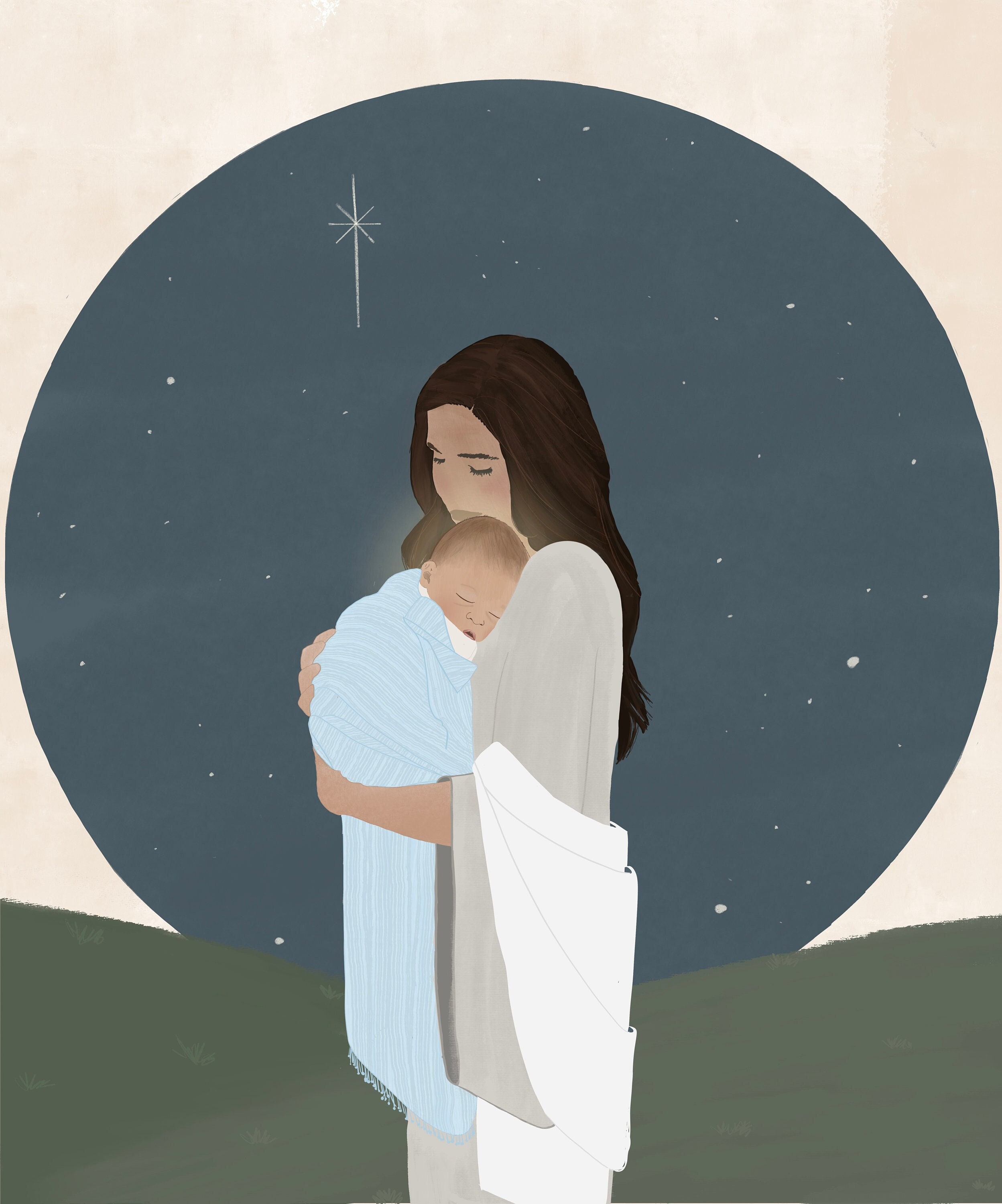Mary and Baby Jesus, Christmas - Digital Print - Etsy, image size:2497x3000