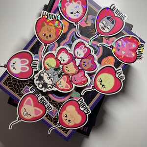 skzoo holo heart balloon vinyl stickers Stray Kids
