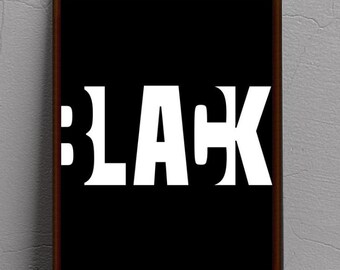 Black Typography Art Print: Minimalist Word Art (Digital Download)