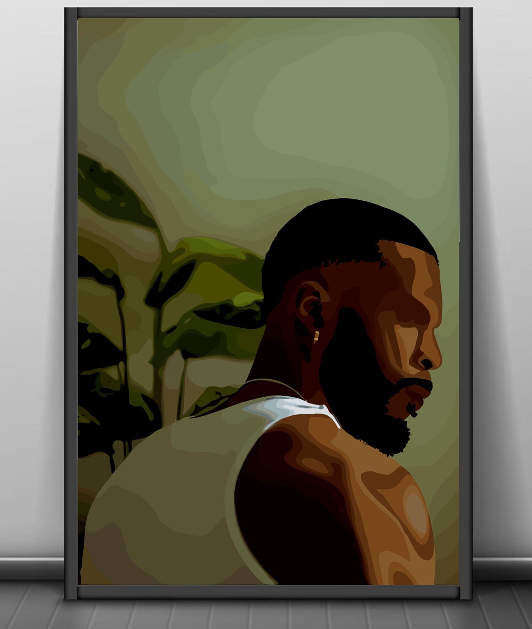 Black Man Art Urban Art Black Male Art African Black Man Art Black