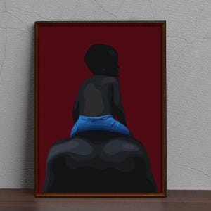 Black Father and Son Art Print: African American Home Decor (Digital Download)