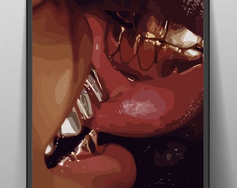 Black Love Art Print: Abstract African American Couple (Digital Download)