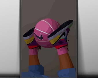Black Woman Sneaker Art Print: Urban Fashion Illustration (Digital Download)