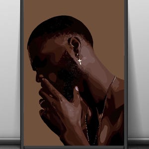 Black man art, urban art, black male art, African black man art, black man wall art, abstract art, black culture art, African American art