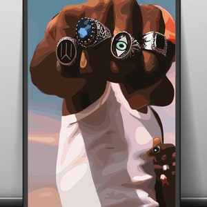 Black Man Art, Urban Art, Black Male Art, African Black Man Art, Black Man Wall Art, Abstract Art, Black Culture Art, African American Art