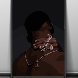 Black Man Art, Urban Art, Black Male Art, African Black Man Art, Black Man Wall Art, Abstract Art, Black Culture Art, African American Art