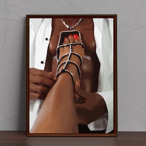 Interracial Paar Kunst, Schwarze Kunst, Schwarzer Mann und weiße ..., حجم الصورة 300x300