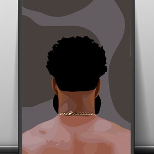 Black Man Art, Urban Art, Black Male Art, African Black Man Art, Black Man Wall Art, Abstract Art, Black Culture Art, African American Art