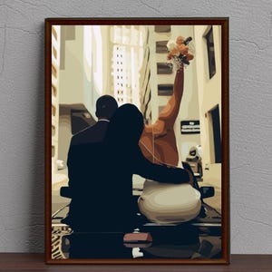 Arte de pareja casada negra, arte de amor negro, arte afroamericano, arte abstracto, arte de pared de pareja negra, impresión de arte negro, arte de pared de amor negro