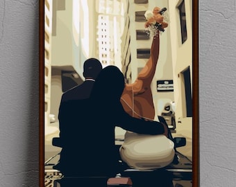 Black Love Art Print: Abstract African American Couple (Digital Download)