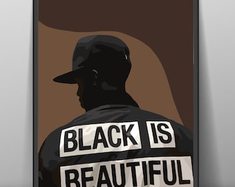 Black Art Print, Abstract Portrait (Digital Download)