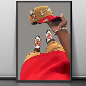 Black man art, urban art, black male art, African black man art, black man wall art, abstract art, black culture art, African American art