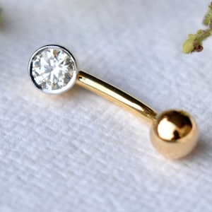 curved barbell Navel Ring curved barbell jewelry Diamond curved barbell Jewelry Belly Internally Threaded Tiny Short gold Curved Barbell